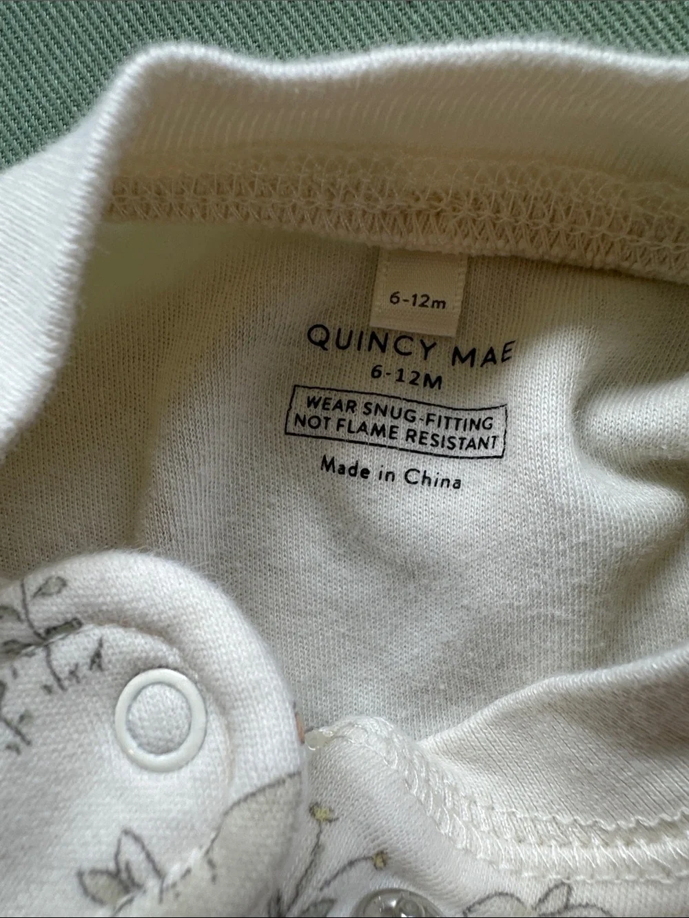 Quincy Mae Cream Zip Longsleeve Sleeper in Bunny